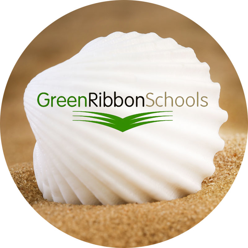 Green Ribbon Schools logo on scallop shell