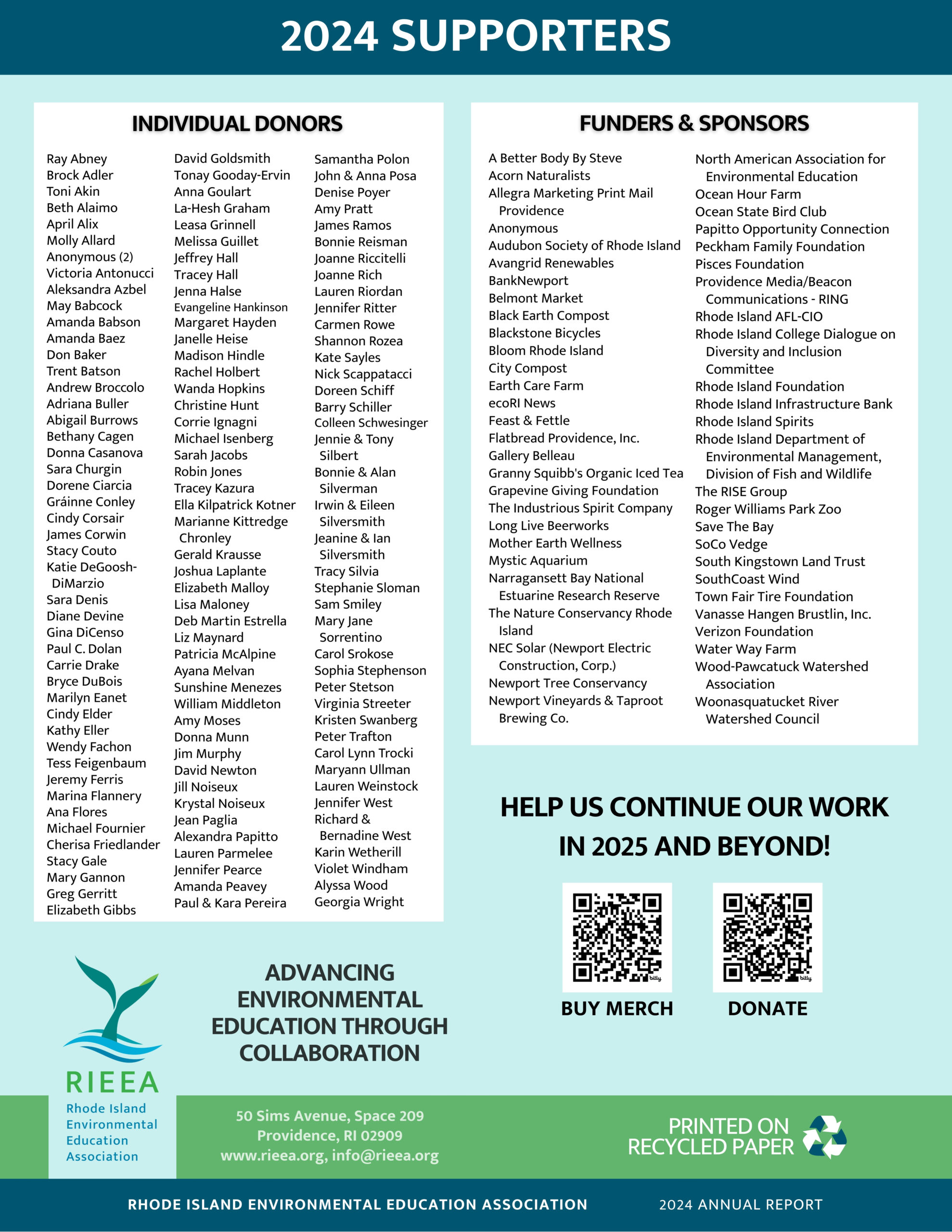 Graphics and text about the RIEEA 2024 Annual Report