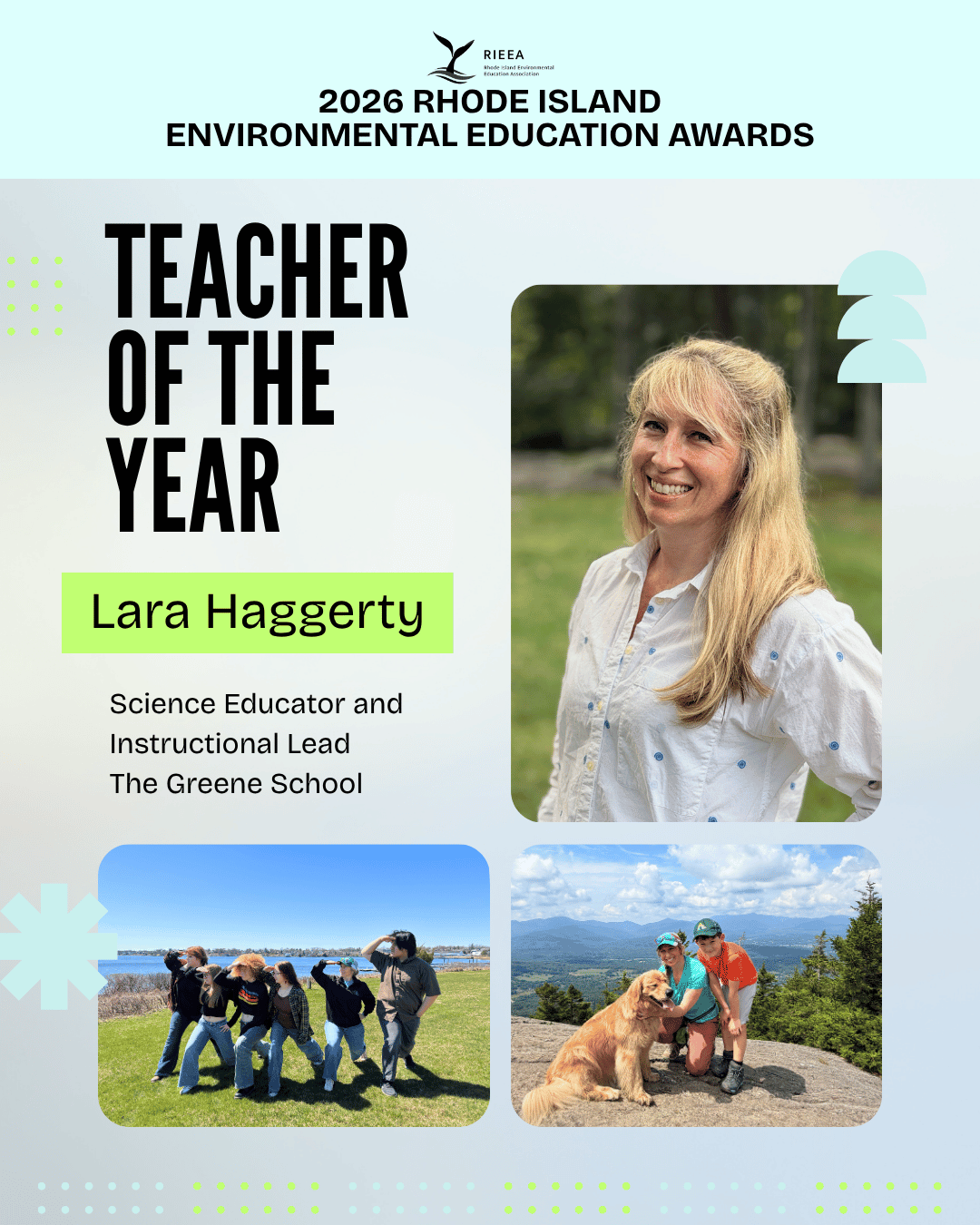 2026 RI EE Award Winner - Lara Haggerty The Greene School Teacher of the Year