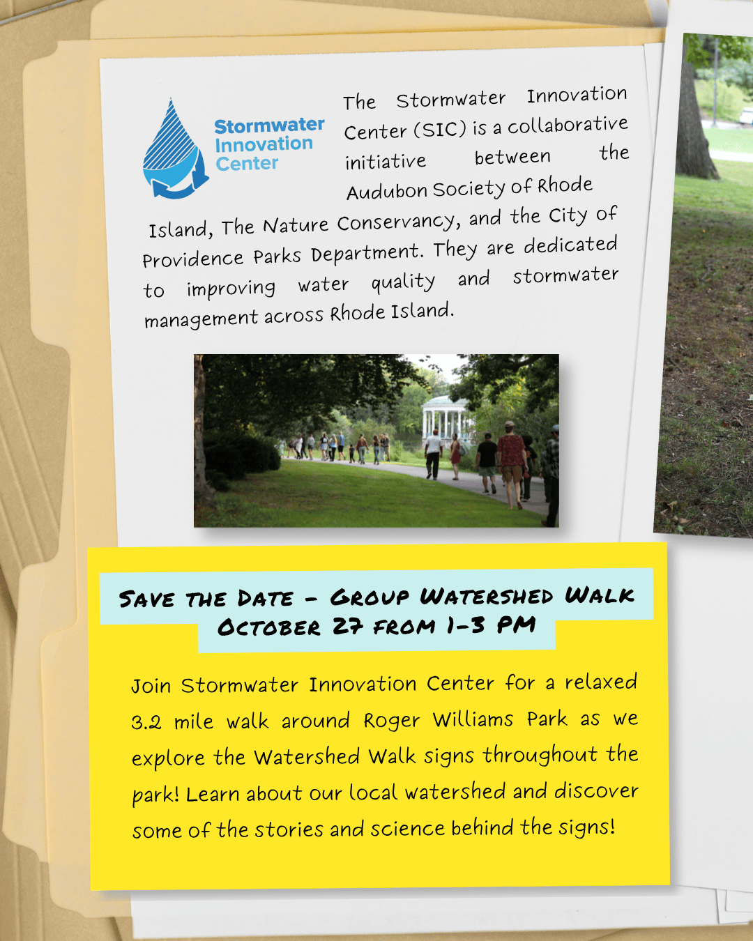 stormwater innovation center watershed walk Roger Williams park rieea member spotlight